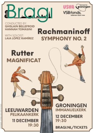 Concert poster Bragi winterconcert 11 Dec in Leeuwarden, 12 Dec in Groningen